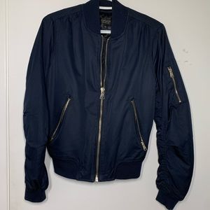 TOPSHOP Navy Bomber Jacket